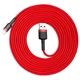 USB кабель Lightning Baseus Сafule Series Fast Charging Data Cable (3m, 2A, 480 Mbps). Red - зображення 1