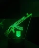 3d-светильник Автомат Калашникова АК (Гимн Украины), 3д-ночник, несколько подсветок (на батарейке), патріот - изображение 4