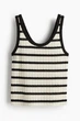 Топ H&M 1233665П M білий чорні смужки - зображення 4