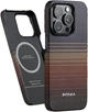 Карбоновий чохол Pitaka MagEZ Case 5 Sunset для iPhone 15 Pro Синій + Помаранчевий (KI1501SU) - зображення 1