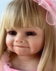 Вінілова лялька 55 см ручної роботи Reborn Baby Doll з живим великим очима та справжнім волоссям - зображення 10
