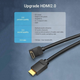Кабель Vention HDMI 2.0, 4K 60Hz, Male to Male Adapter 90° Degree Правий, 1 м (AARBF) - зображення 3
