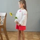 Вишиванка блуза з льону для дівчат Trendy Tot 03-01294 молочний світлий 128 см (8 років) - изображение 2