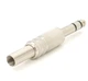 Разъем Jack 6.3mm (stereo) Voltronic стерео под кабель с пружиной (серый металл) - изображение 2