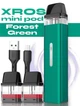 Pod система электронная сигарета Vaporesso XROS Mini Kit Forest Green + 2 дополнительный картридж под подик электронка перезаправляемая многоразовая вапорессо иксрос мини вейп стартовый набор для вейпинга с картриджем 2 мл corex + 1м кабель зарядки ACG - изображение 1
