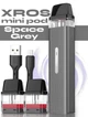 Pod система электронная сигарета Vaporesso XROS Mini Kit Space Grey под подик электронка перезаправляемая многоразовая вапорессо искрос мини вейп стартовый набор для вейпинга с картриджем 2 мл corex + кабель type c - изображение 1