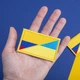 Набор шевронов 2 шт с липучкой Флаг Украины и Колумбии 5х8 см, вышитый патч - изображение 2