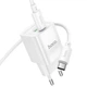 Мережевий зарядний пристрій Hoco C147A 1USB-C/1USB PD/QC 20W+Type-C to Type-C Білий - зображення 5