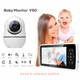 Видеоняня Baby Monitor SM-50 с 5-дюймовым LCD монитором + держатель для камеры, датчиком звука, ночное виденье, беспроводная, поворотная радионяня с портативным дисплеем и измерением температуры - изображение 4