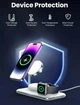 Бездротова зарядна підставка Qi2 Ugreen CD278 MFi для Magsafe 3-in-1 Wireless Charger для iPhone 16,15 14 Pro Max для Apple Watch AirPods Magnetic 25Вт Max White (90326) - зображення 2