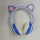 Наушники Bluetooth беспроводные с кошачьими ушками Cat, накладные аккумуляторные наушники с RGB подсветкой, встроенным микрофоном, MP3 плеером, поддержкой microSD, USB, AUX, складные наушники Синие KTC-82-Blue - изображение 8