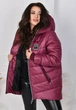 Зимова куртка на блискавці з каптуром спина подовжена великого розміру 64-66 Бордовий - зображення 4