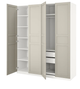 Шафа PAX 200x60x236 IKEA 393.041.28 білий/світло-бежевий - зображення 2