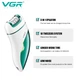 Епілятор 3 в 1 VGR V-731 3 насадки/600mAh/Green (10531) - зображення 8