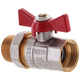 Кран с американкой 3/4" прямой WATERPRO красный (WP0152) - изображение 1