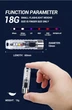 Портативный аккумуляторный фонарик брелок, 10 режимов, IP66, 300 mAh, Type C, 6500K, 400 lm, прозрачный корпус - изображение 7