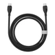 Кабель Type-C на Type-C Baseus Pudding Series Fast Chargingf Data Cable (2m, 100W, 5A, 480 Mbps). Black - зображення 5