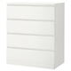 Комод MALM на 4 ящика IKEA 304.035.71 белый - изображение 1
