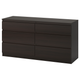 Комод IKEA KULLEN на 6 ящиков IKEA 003.092.35 черно-коричневый - изображение 2