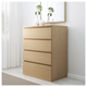 Комод MALM на 4 ящика IKEA 704.035.74 белый шпон дуба - изображение 2