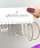 Набор серёжек Fashion Jewelry кольца бабочки 5 пар бижутерия серебристый цвет (SVS) - изображение 6