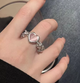 Кольцо сердце в шипах бижутерия Fashion Jewerly регулируемое, серебристое (SVS) - изображение 2