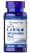 Кальцій магній цинк Puritan’s Pride Chelated Calcium Magnesium Zinс, 100 капсул (PTP-14290) - изображение 1
