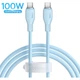 Кабель Type-C на Type-C Baseus Pudding Series Fast Chargingf Data Cable (1,2m, 100W, 5A, 480 Mbps). Blue - зображення 1