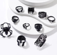 Набір кілець Fashion Jewelry в корейському стилі y2k готика біжутерія 10 штук, one size чорні (SVS) - зображення 1