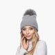 Шапка с помпоном мериноса женская NALINA 865-008 LuckyLOOK OneSize Серый - изображение 2