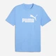Футболка хлопковая длинная мужская Puma Ess No. 1 Logo Tee (S) 68253357 2XL Team Light Blue с принтом (4067983299698) - изображение 4