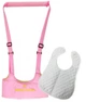 Набор детские вожжи-ходунки Walking Assistant Moby Baby Розовый и Слюнявчик на кнопке (n-1054) - зображення 1