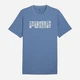 Футболка хлопковая длинная мужская Puma Mass Merchants Tee 68465924 2XL Blue Horizon с принтом (4067983666049) - изображение 4