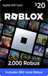 Карта поповнення Roblox Gift Card на 2000 ROBUX | 20$ (USD) - зображення 1