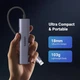 USB-хаб Ugreen CM475 USB 3.0 to 3хUSB 3.0 Type-C+RJ45 Ethernet 5 in 1 Hub Grey (60554) - зображення 6