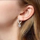 Серьги серебро Original стиль Pandora кольца хупы фианиты 1238 - изображение 2