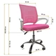 Кресло офисное Bonro 619 со спинкой на колесиках до 120 кг Бело-розовое (134-76-42400019) - изображение 8