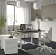 Компьютерный стол MITTZON 120х60 cm IKEA 095.258.57 черный/белый - изображение 2