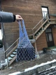 Авоська ручной работы плетеная многоразовая - EcoGG - хлопковая, Размер S - 5л, бело-синяя - изображение 5