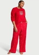 Піжама фланелева зі стразами Victoria's Secret Flannel Long-Sleeve Tee-Jama Set S червоний (05000419566SPBS.R) - зображення 1