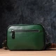 Сумка кросс боді через плече жіноча з натуральної шкіри Vintage leather-22857 Зелена - зображення 11
