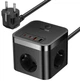 Сетевое зарядное устройство Baseus PowerCombo Cube Power Strip 3AC+2U+2C 30W 1.5m EU Cluster Black (E00066400117-00) - изображение 1