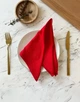 Льняные салфетки TouchableLinen 4 шт Красный Салфетки для сервировки стола 25х25 см - изображение 1
