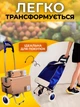 Сумка візок складна господарська на колесиках шоппер тачка кравчучка продуктова дачна крокуюча для сходинок господарські тачки візки кравчучки триколісні 30л синя - зображення 7