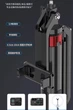 Штатив для телефона AC Prof P195 43–180 см с Bluetooth-пультом, держателем для смартфона, алюминиевый (E9A4CF1AEE2B) - изображение 4
