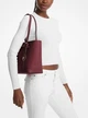 Шкіряна жіноча сумка Michael Kors Jet Set Travel Small Saffiano Leather Top-Zip Tote Bag бордова - зображення 4