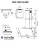 Витяжка похила Minola HDN 5202 BL/INOX 700 LED - изображение 3