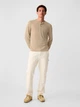Футболка з довгим рукавом, довга чоловіча GAP Henley M, Wicker (Бежева) 500120059648 - зображення 3