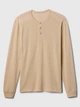 Футболка з довгим рукавом, довга чоловіча GAP Henley M, Wicker (Бежева) 500120059648 - зображення 4