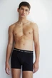Набір удлиненных бавовняних боксерів H&M mid trunks розмір M 3 шт black 0086 - зображення 3